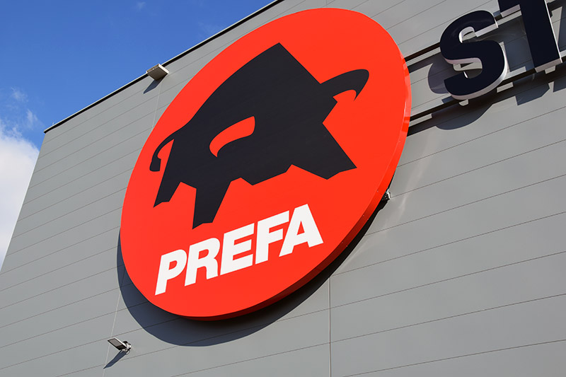 Prefa Leuchtschild